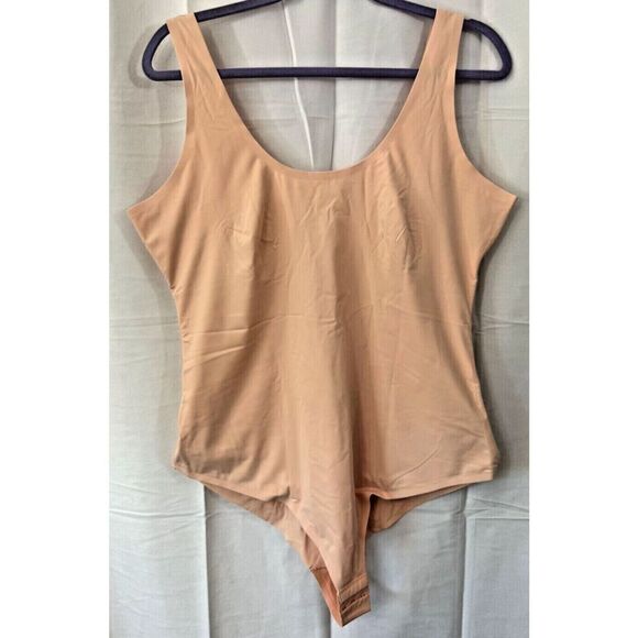 Pinsy Women's Sz XL Peach Scoop Tank Cheeky Shapesuit Shapewear Bodysuit - Picture 1 of 5